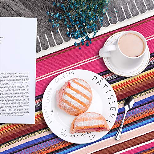 Xplanet 84 X 59 Inch Mexican Serape Blanket Bay Window Blanket, Mexican Tablecloth Serape Tatami Blanket Bed Blanket Table Cover Tapestry Blanket Picnic Mat for Mexican Party Wedding Decorations - color: Pattern-rose Red
