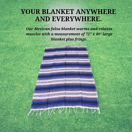 Leos Imports (TM 핸드메이드 클래식 멕시코 담요 XL 188cm x 132cm (블루) - color: 블루.