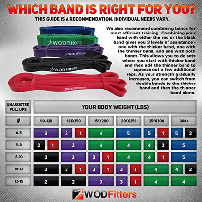 WODFitters Pro Series Pull-Up Assistance Bands – Premium Resistance Loop Bands for Assisted Pull Ups, Muscle Ups, Strength Training & Mobility – Durable Bands for Functional Fitness - color: #5 Blue