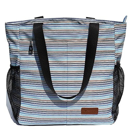 ESVAN Original Floral Tote Bag Large Shoulder Bag with Multi Pockets for Gym Travel Beach Daily Bags - color: A6