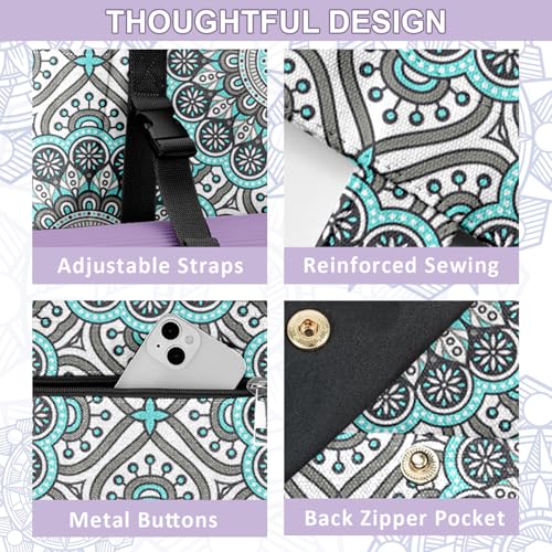 Yoga Bag for Women, Large Canvas Yoga Mat Tote Bag with Yoga Mat Carrier | Large Mat Pocket Fitness Tote for Pilates, Gym, Travel, Office & Beach - color: Light Blue