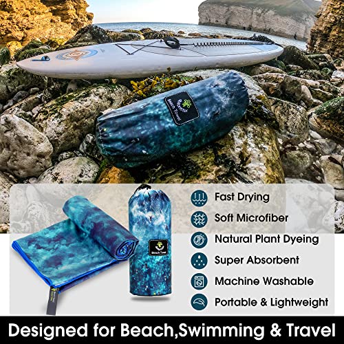 4Monster Quick Dry Beach Towel, Ultra Absorbent Microfiber Travel Towel, Lightweight & Compact for Beach, Swimming, Camping, Pool, Water Sports & Yoga - color: 16 Ocean-c, size: 78.00" x 35.00"