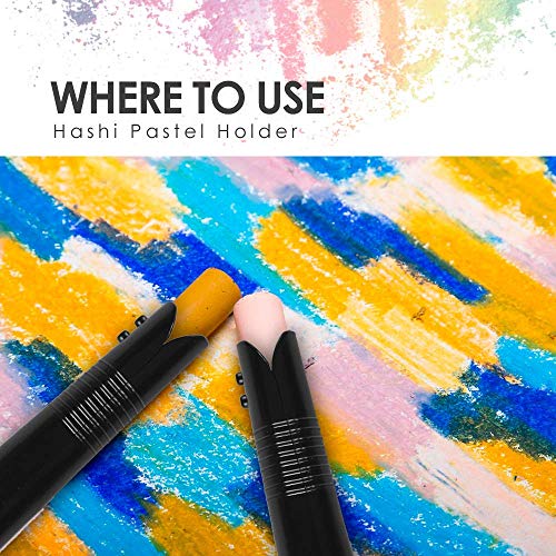 HA SHI Adjustable Pastel Holder, 2 Pack, Stick Extender for Soft Pastels | Grip worn-down stubs to the last inch, keep fingers clean of dust, and swap in charcoal or eraser sticks in the same clamp. - color: Pastel Holder (2 Pieces)