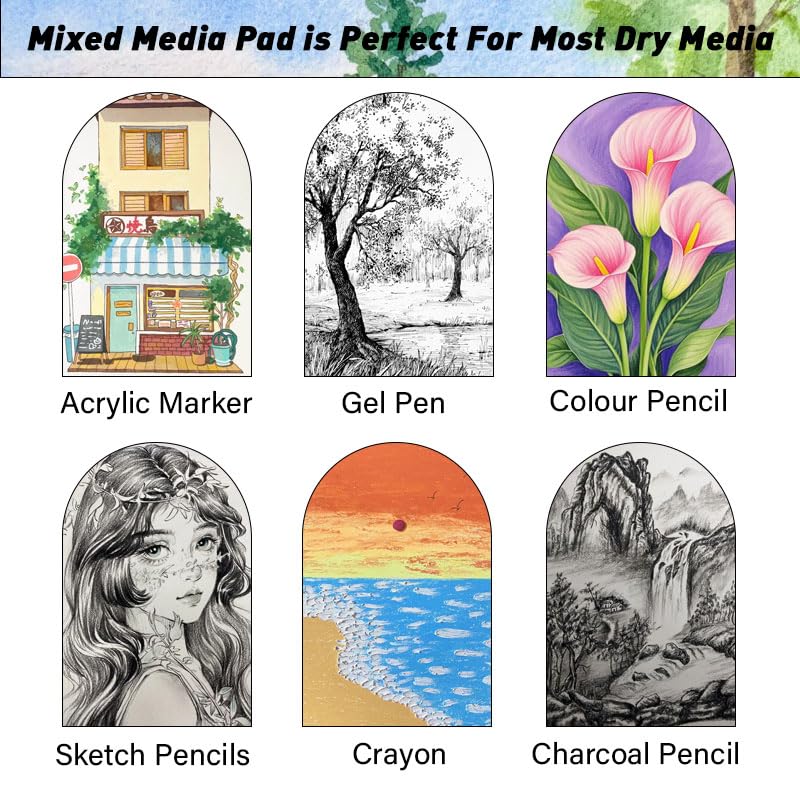 5.8" x 8.3" Mixed Media Sketch Book,Spiral Bound Hardcover Sketchbook,60 Sheets 92lb/150gsm Neutral White Acid Free Paper,Art Journal Sketchbook for Drawing Writing Sketching Illustration,Dark Coffee - color: Bright White-Dark Coffee