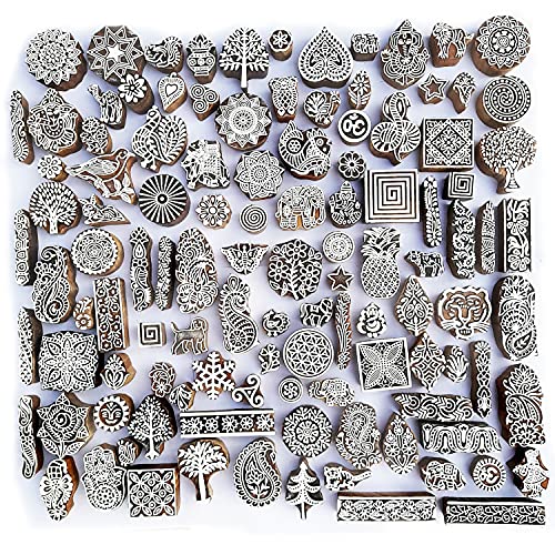 Royal Kraft Assorted Wooden Block Printing Stamps (Set of 10) Bulk01_10 - color: Bulk01_10, size: 10 Pcs