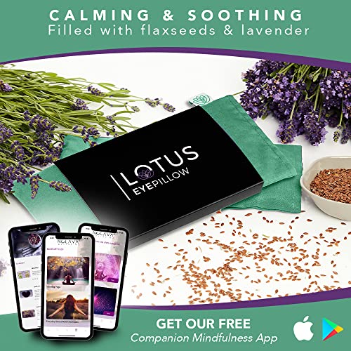Lotus Lavender Eye Pillow - Weighted Mask for Meditation - color: Green