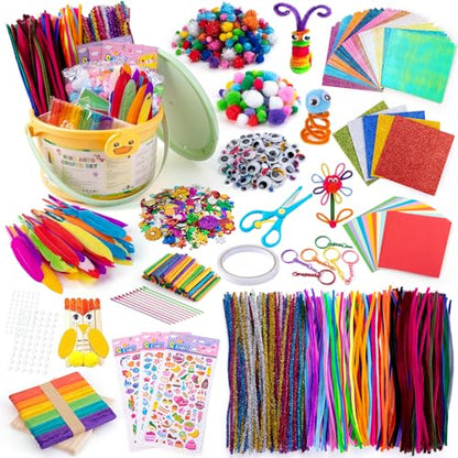 Sundaymot Kids Arts and Crafts Set 2000+ Piece DIY Craft Supplies Kit | with Assorted school supplies Accessories for Boys & Girls Ages 6-12, School Classroom Projects, Gifts for Boys and Girls