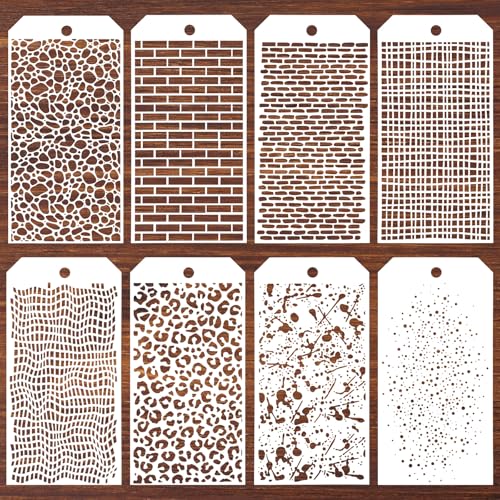 8 Pcs Journal Stencils Bullet Dotted Journals Supplies Planner Stencil | Drawing Templates, Accessories Kit, for Create Calendars Schedule, Journaling, DIY Notebook Cards, Scrapbook Decorations