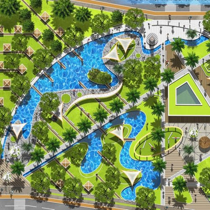 Garneck 5pcs Artificial Water Effect Sheet Self Adhesive - Fake Ocean Lake & River Scenery Effect Stream Pattern Sticker for Miniature Train Village Model Diorama Dollhouse Landscape DIY Decoration