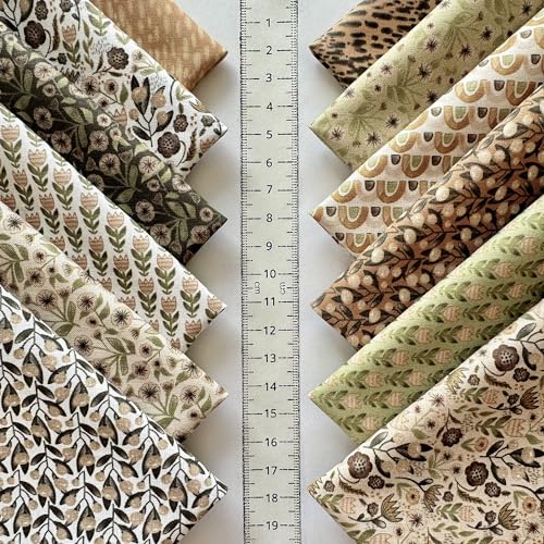 60-Piece Neutral Nature Patchwork Cotton Fabric Squares – 8×8 inch (20×20 cm), 100% Cotton 140 GSM, Pre-Cut Quilting Fabric Bundle, Made in Türkiye - color: Wild Jungle Mix, size: 60pcs 8x8 inch