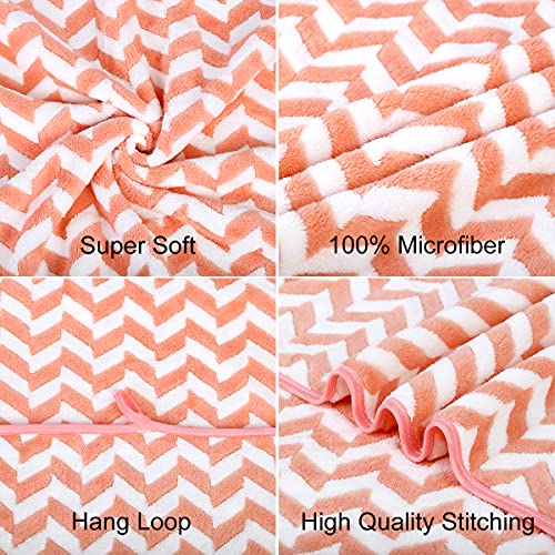 JML Microfiber Bath Towels, 30" x 60", 2 Pack, Chevron Orange - color: Chevron Red, size: 2 Pack (30 in x 60 in)
