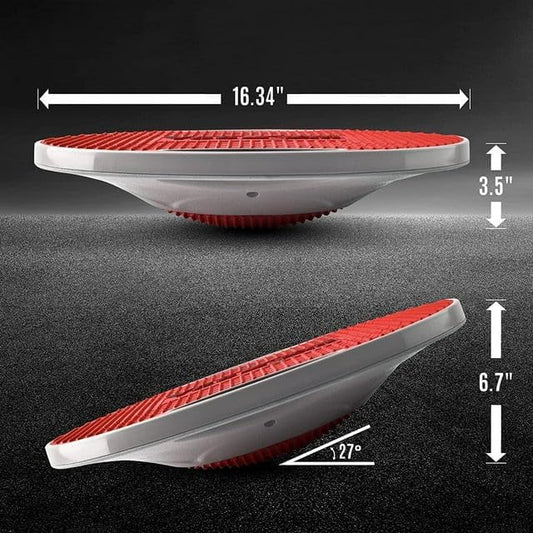 Yes4All Wobble Balance Board, Plastic Stability Trainer with Handles for Standing Desk, Core Training & Home Gym Workout - color: Red/Gray