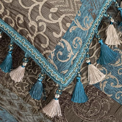 Loom and Mill Blue Patchwork Throw Pillow Cover 20 x 20 Inches 1 Piece - color: Blue