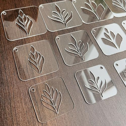NUO RUI Mandala Stencil Set, 15 Clear Acrylic Stencils, 5 Assorted Designs, 3 Sizes, Reusable and Washable, for Dot Art and Painting (Pattern 3)