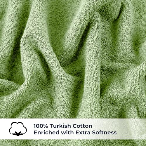 NUKURA 12” x 40” Gym Sweat Towel, 450 GSM, 100% Cotton, High Absorbency, Extra Soft & Quick Dry Workout, Yoga, Fitness, Pickleball, Running Neck Towel – Sage Green - color: Sage Green