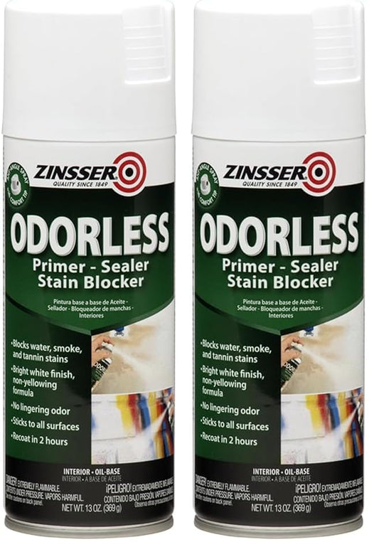 Rust-Oleum Corporation 03959 Odorless OB Stain Blocker Primer, 13 Ounce (Pack of 2), White - size: 13 Ounce (Pack of 2)