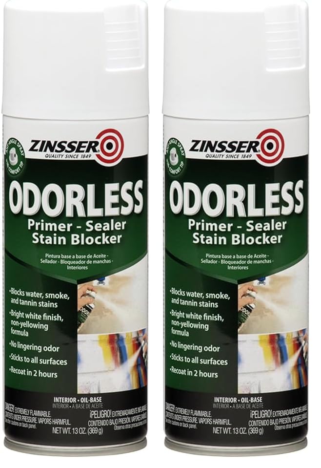 Rust-Oleum Corporation 03959 Odorless OB Stain Blocker Primer, 13 Ounce (Pack of 2), White - size: 13 Ounce (Pack of 2)