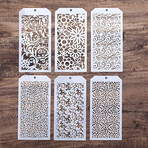 DIY Decorative Stencil Template for Scrapbooking Painting on Wall Furniture Crafts,Set of 6 (Seamless Flower) - color: Seamless Flower