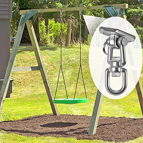 Hammock Chair Hanging Kit Swing Ceiling Mount, Heavy Duty 360° Swivel Swing Hanger Hook, Playground, Tree, Gym, Rope, Swing Set Bracket, Punching Bag Hardware, 1000 LB - style: 2 Pack - 360° Swivel Hook