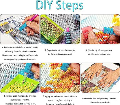 Diamond Art Painting Kits for Adults, Cute Love Chickens Full Drill Diamond Dots Paintings for Beginners, Round 5D Paint with Diamonds Pictures Gem Art Painting Kits DIY Funny Farm Animal Crafts Kits - color: Chicken 2