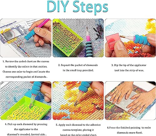 FOXKISS Diamond Art Painting Kits for Adults, Wildflower Full Drill Diamond Dots Paintings for Beginners, Round 5D Paint with Diamonds Pictures Gem Art Painting Kits DIY Crafts Kits 12x16In - color: Wildflower 2