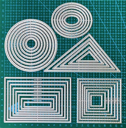 Metal Die Cutting Dies for DIY Scrapbooking Photo Album Decorative Embossing Folder Stencil (6Pcs Oval) - style: Oval
