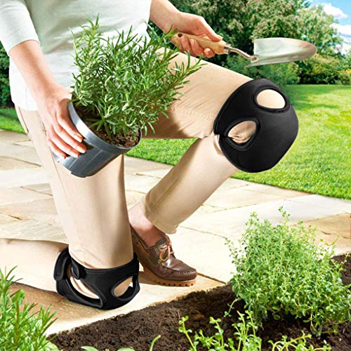 2 Pack Gardening Knee Pads Soft Comfort Kneeler Knee Protective Cushions Ultra Thick Memory Foam Anti-slip Adjustable Knee Braces Kneepads for Gardener Cleaning Kneeling Scrubbing Floors Work Pruning (Black) - color: Black