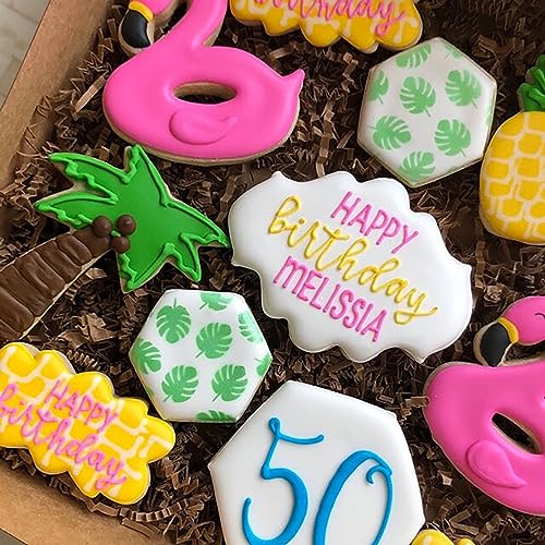 16 Pcs 5.5x5.5in Cookie Stencil Baking Stencils for Royal Icing Cookies, Airbrush Cookies; Sugar Cookie Stencils,Craft Painting Stencil, Stencil Genie Stencils (Leaves) - style: Leaves