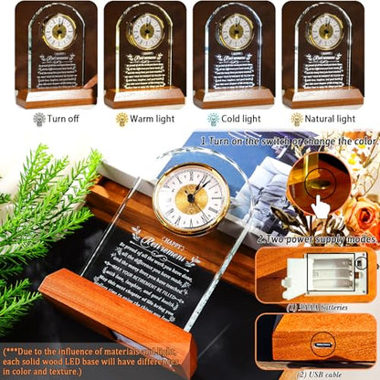 Ornalrist Retirement Gifts for Men Women Crystal Clock Farewell Keepsake - color: Happy Retirement