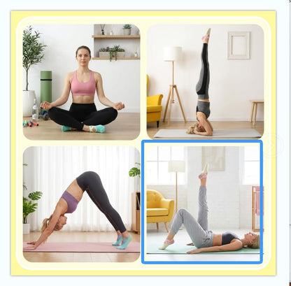 6/8 Pairs Pilates Socks for Women with Straps - color: Color Gradient