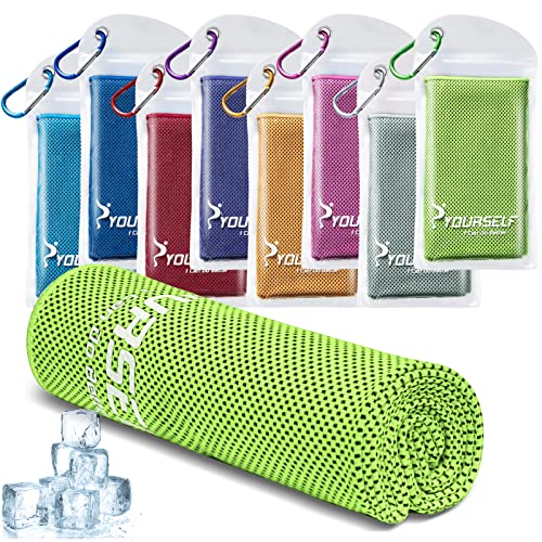 SYOURSELF Cooling Towel, Cooling Towels for Neck,40" x 12"Ice Towel for Instant Cooling Relief, Soft Breathable Chilly Towel, Perfect Yoga, Golf, Sports, Gym, Workout, Athletes Towel (1PC-Green) - color: Green