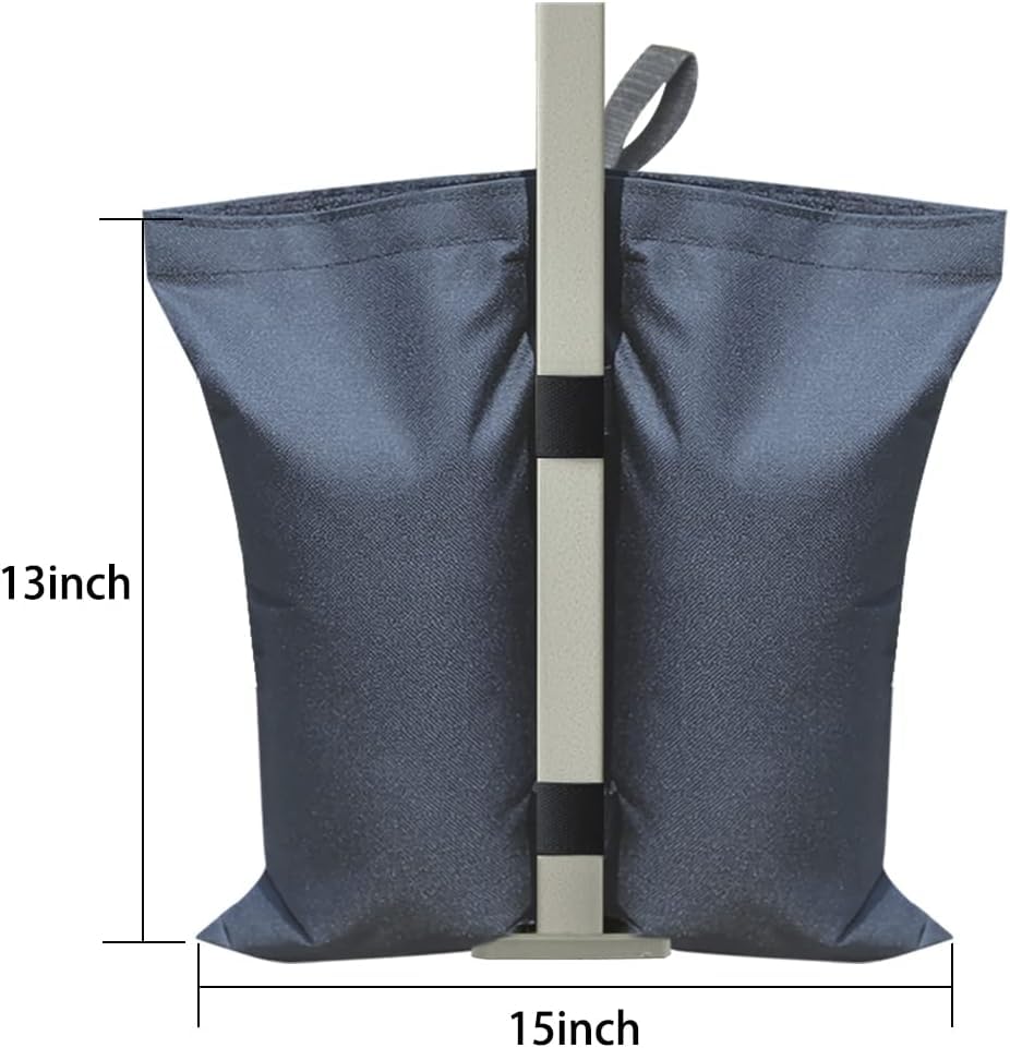 Eurmax USA 130LBS Weight Capacity Pop up Gazebos Weights Sand Bags for Pop up Canopy Tent Pergola Outdoor Instant Canopies, 4-Pack (Without Sand) Grey - color: Gray, style: Twin Cylinder Sand