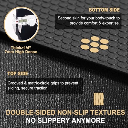 GXMMAT Extra Large Exercise Mat 16'x6'/12'x6'/10'x6'/8'x6'(7mm) - color: Black Real, size: 6*12 FT