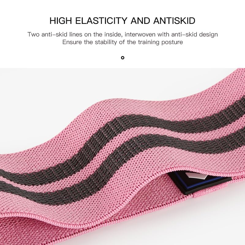 1 Pack Non-Slip Hip Resistance Band, 120LBS Fabric Booty Band, 3 Sizes Exercise Loop Band for Home Gym, Yoga, Fitness
