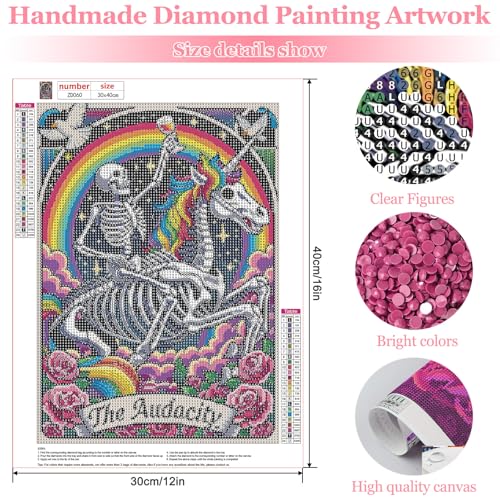 MAXBYE Diamond Art Kits for Adults, Skull,Tarot Card 5D Full Drill Diamond Painting Kit for Beginners, DIY Gem Art Craft for Home Wall Decor, Girls Birthday Presents 12x16in - color: ZD060