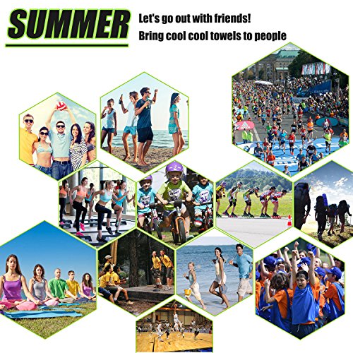Cooling Towel (Pack of 20, 40"x12") with Pouches for Sports - color: 20green