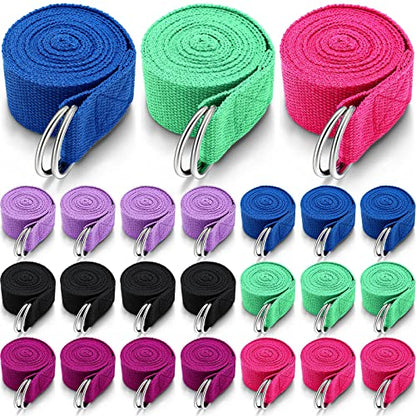 Leyndo Yoga Strap Stretching Pilates Exercise Adjustable Straps 6 ft Non Elastic Yoga Belt with Adjustable D Ring Buckle for Pilates Gym Workouts Fitness - color: Classic