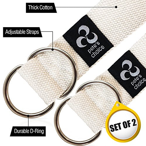 Stretching Straps and Yoga Blocks - Yoga Beginner Kit for Pilates & Gym