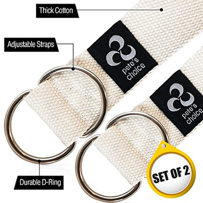 Stretching Straps and Yoga Blocks - Yoga Beginner Kit for Pilates & Gym