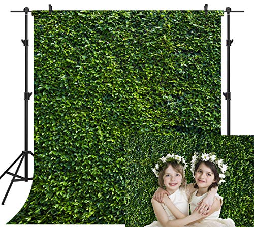 8X8FT Green Leaves Photography Backdrops Leaf Green Vertical Texture Backdrop Birthday Background for Birthday Party Seamless Photo Booth Vinyl Backdrop PCK41B - size: 8X8FT