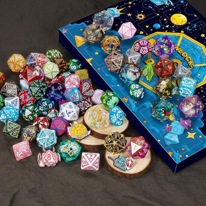 QMAY Mystery Dice Box - 24 Pcs Polyhedral Dice, Dice Advent Calendar - style: Mystery Dice Gift Box (24 Holes)