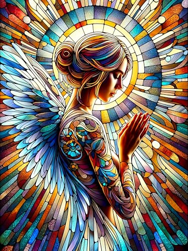igoodom Angel Diamond Art Kits for Adults, DIY Wall Decor | Diamond Painting Kit - Sparkling Full Drill Design Perfect for Home Decor, Holiday Gifting, And Relaxing Crafting 12x16inch - color: MZ2761, size: 11.8x15.7in(30x40cm)