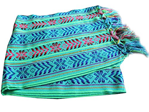Del Mex Mexican Rebozo Shawl Blanket Doula - color: Mint Green, size: Regular (6 ft x 2.5 ft)