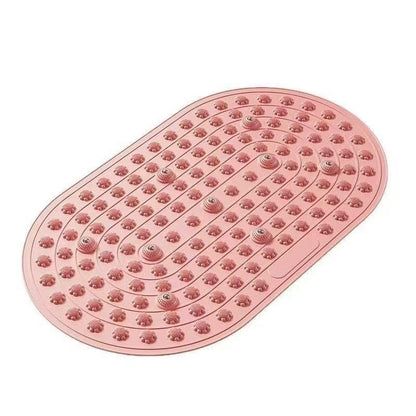 Reflexology Foot Massage Mat Acupressure Magnetic Walk Stone Pad Portable Foldable Feet Pressure Point Massager for Plantar Fasciitis Relief Home Office Pain Relief for Men Women(Pink)