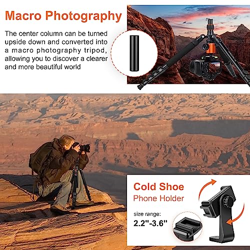 JOILCAN Tripod for Camera, 81" Aluminum Camera Tripod Stand, 83" DSLR Tripods & Monopods, Heavy Duty Travel Tripod for Binoculars Spotting Scope Telescope, Max Load 35lb | Tall DSLR Tripod with 360° Ball Head, Heavy Duty Travel Tripod for Binoculars Spott