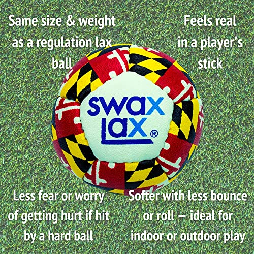 SWAX LAX Lacrosse Training Ball - Indoor Outdoor Practice Less Bounce & Rebounds - color: Maryland