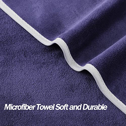 Microfiber Gym Towels Bigger Size Super Soft for Exercise Fitness, Sports | Highly Absorbent Workout Towel, 380-GSM 15 x 31-Inch Quick-Drying Yoga Towels (3 Pack, Navy blue) - color: Navy Blue, size: 3P-15x31 inches