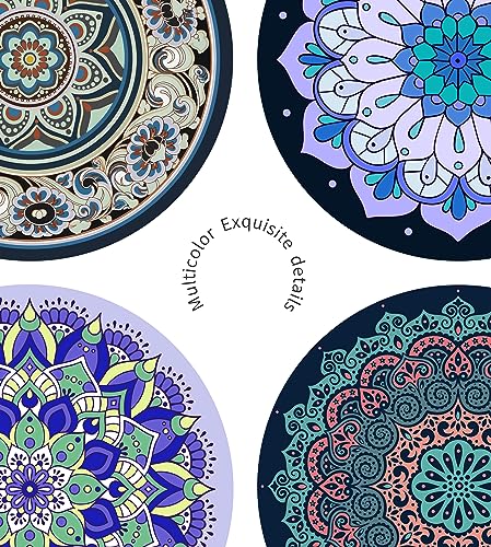 nuveti Large Meditation Mat Non Slip Round Yoga Mat Natural Rubber with Sueded Surface Exercise Mat Perfect for Meditating, Stretching, Yoga（140CM X 3.5MM Thick) - color: JingRuoAnLan