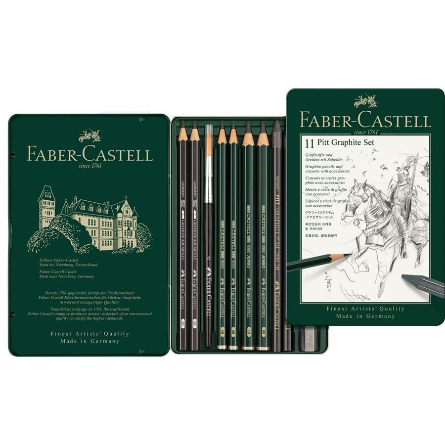 Faber-Castell 11 Piece Pitt Graphite Tin Set - size: 11 Piece Set