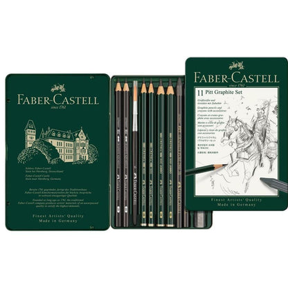 Faber-Castell 11 Piece Pitt Graphite Tin Set - size: 11 Piece Set